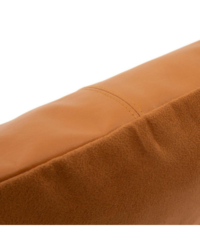 Housse De Coussin En Cuir 4 carrés Camel - 40X40